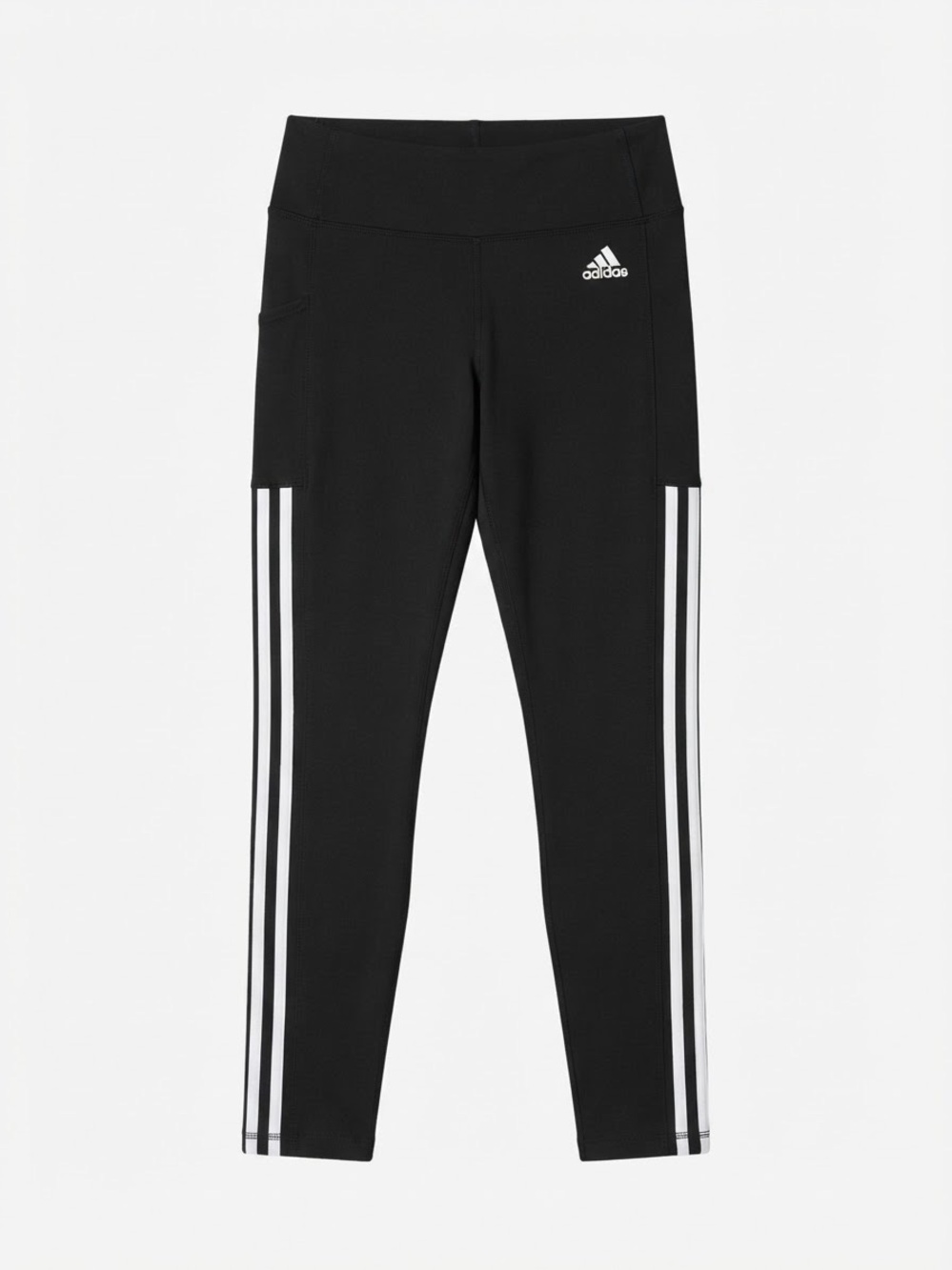 adidas Black Leggings with White 3-Stripe Side Detail